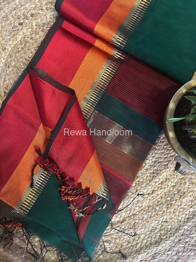 Maheshwari Multicolor Border Saree