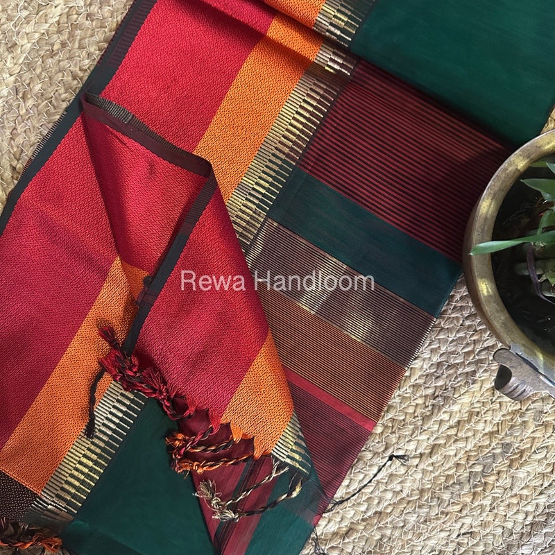 Maheshwari Multicolor Border Saree