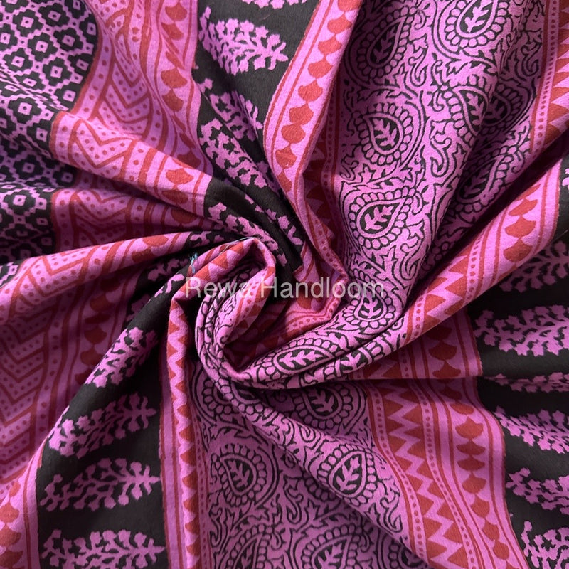 Lavender Bagh Print Cotton Saree NCBP05 