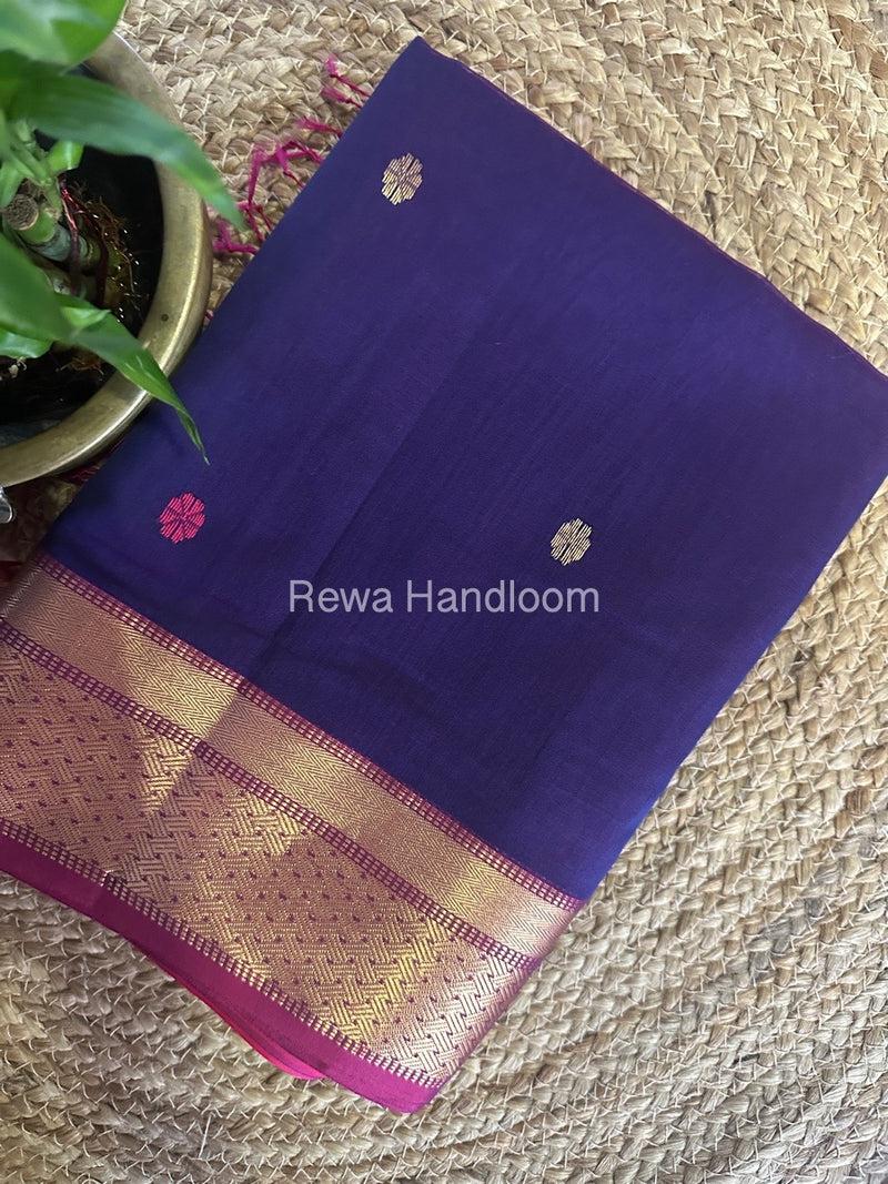Purple Zari Butti Maheshwari Saree JBS057