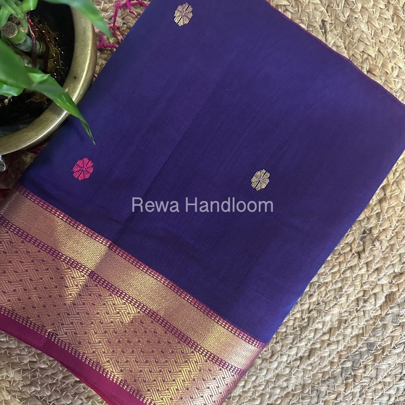 Purple Zari Butti Maheshwari Saree JBS057