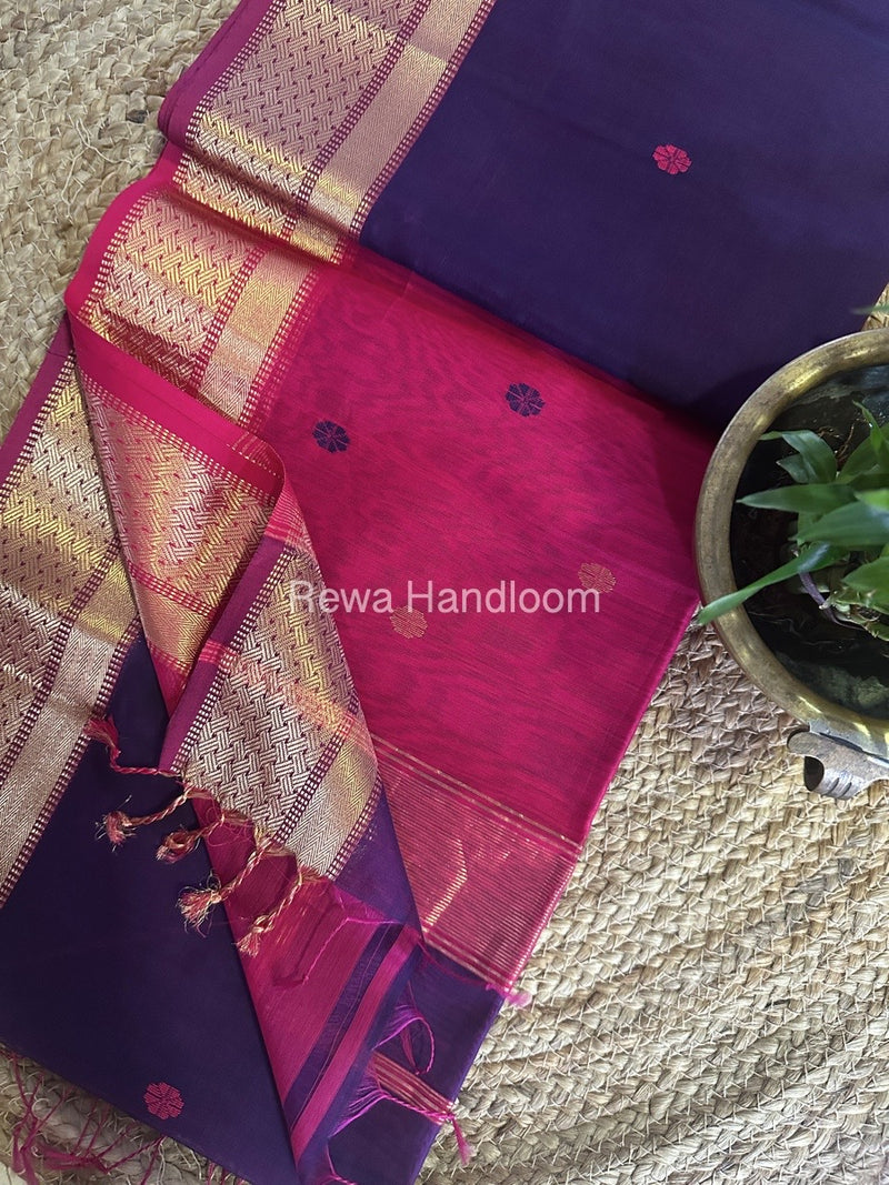 Zari Butti Maheshwari Saree