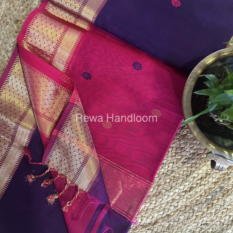 Zari Butti Maheshwari Saree