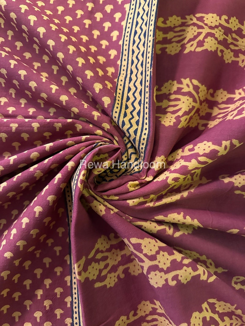 Rust Red Bagh Print Cotton Saree NCBP20