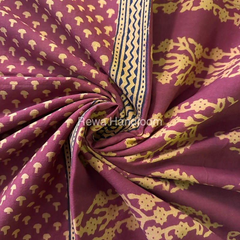 Rust Red Bagh Print Cotton Saree NCBP20