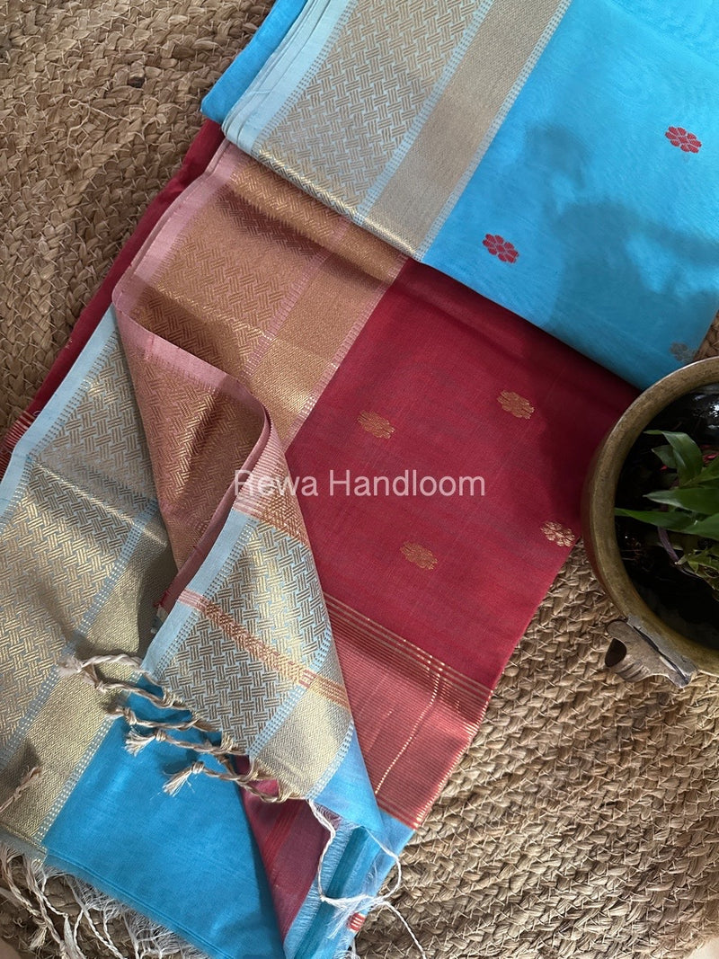 Zari Butti Maheshwari Saree