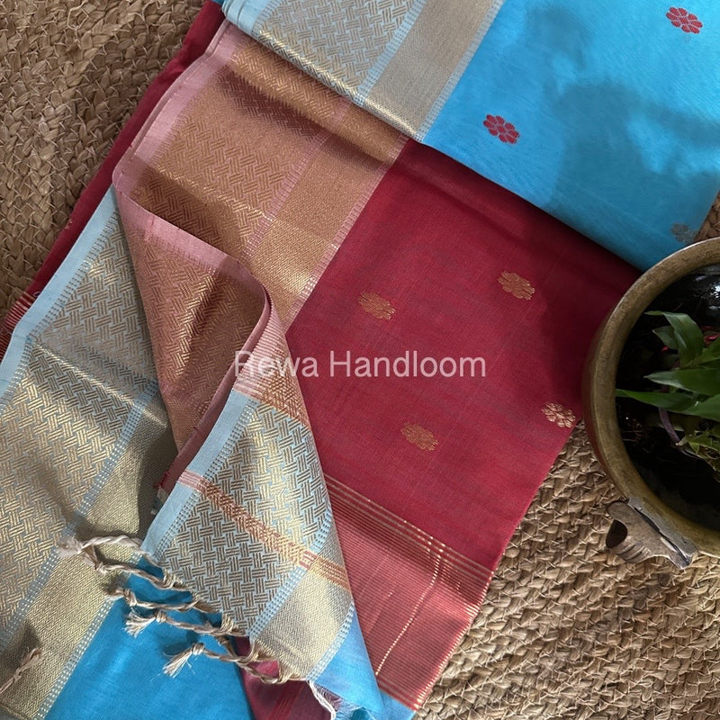 Zari Butti Maheshwari Saree