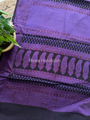 Black Bagh Print Cotton Saree NCBP42