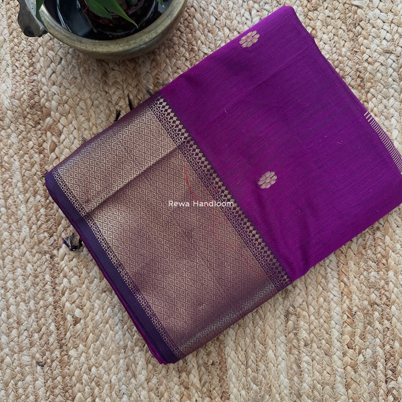 Maheshwari Dark Magenta Flower Skirt Butti Saree ZSB0141