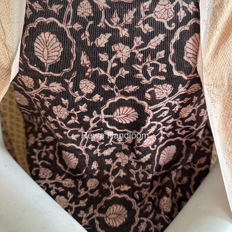 Maheshwari Black-white Bagh Print Tissue Top-Dupatta Set BPTS022