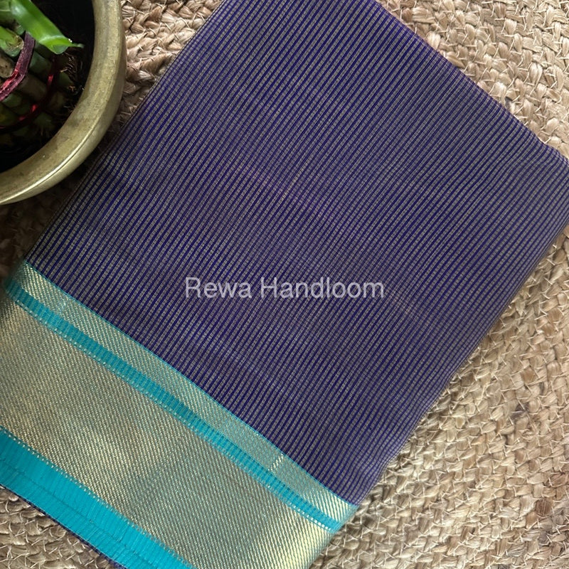 Exclusive Maheswari Self Checks Purple Saree MCS066