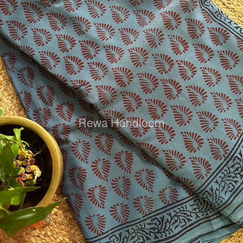  Bagh Print Cotton Saree NCBP