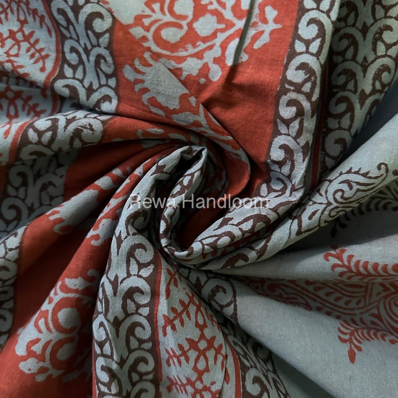 Sea Blue Bagh Print Cotton Saree NCBP44