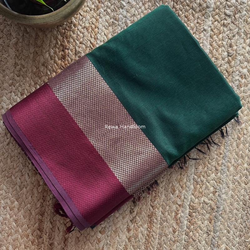 Maheshwari Green Resham Thread Border Saree ZRBS02