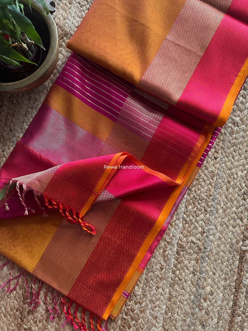 Maheshwari Resham Thread Border Saree