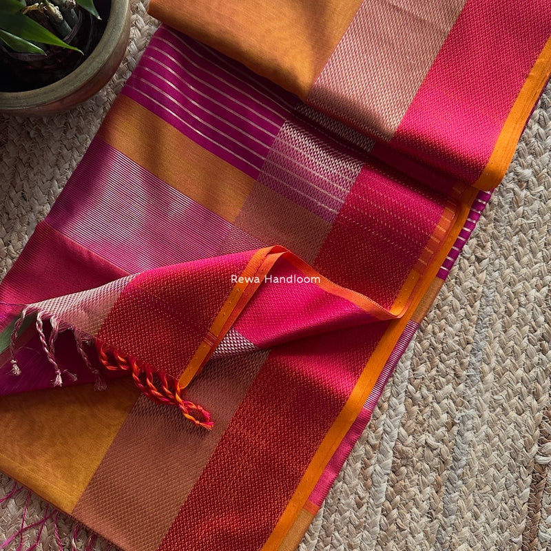 Maheshwari Resham Thread Border Saree
