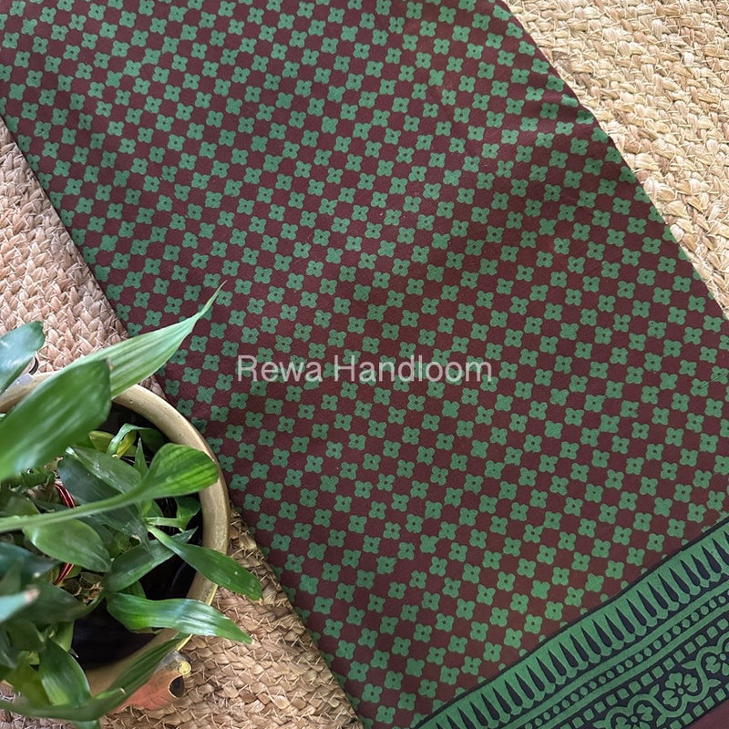 Maroon Bagh Print Cotton Saree NCBP39