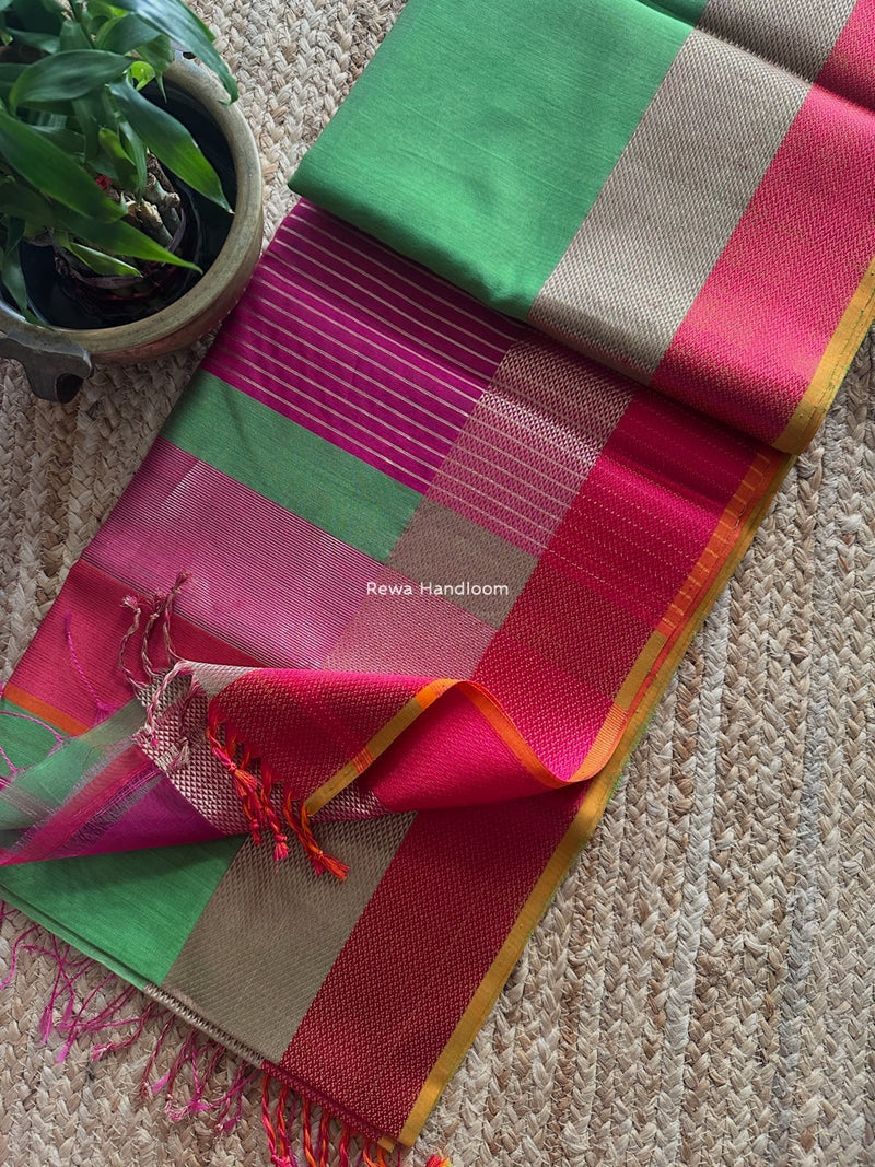 Maheshwari Resham Thread Border Saree