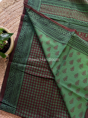 Maroon Bagh Print Cotton Saree NCBP39