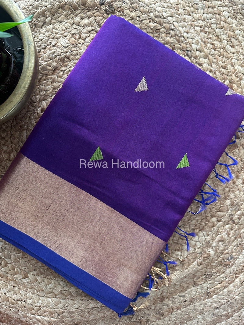 Violet Zari Butti Maheshwari Saree SB0125