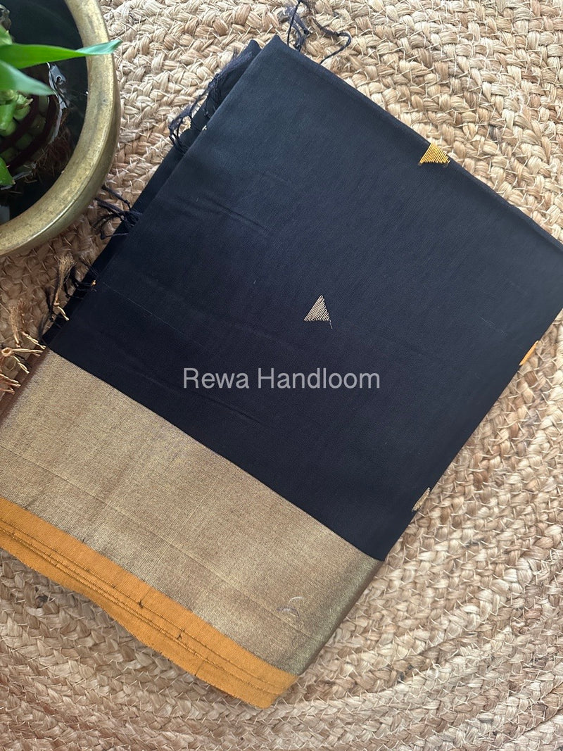 Black Zari Butti Maheshwari Saree SB0117