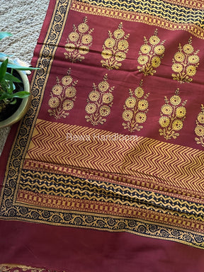 Red Bagh Print Cotton Saree NCBP36