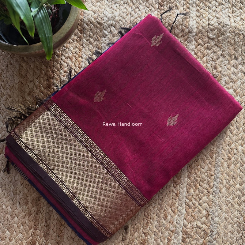 Maheshwari Rani Pink Butta Pallu Saree BTPS065