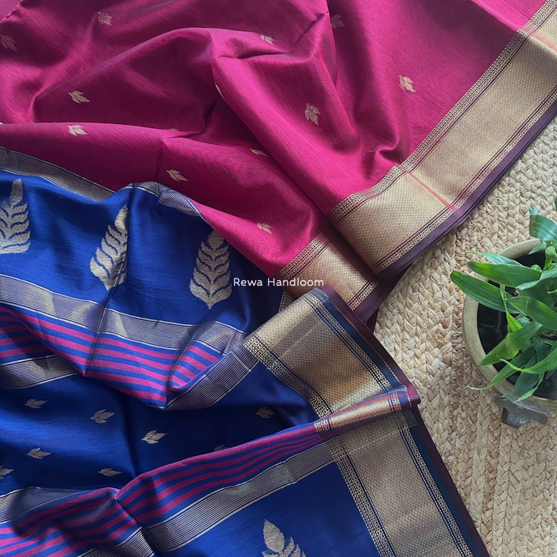 Maheshwari Rani Pink Butta Pallu Saree BTPS065