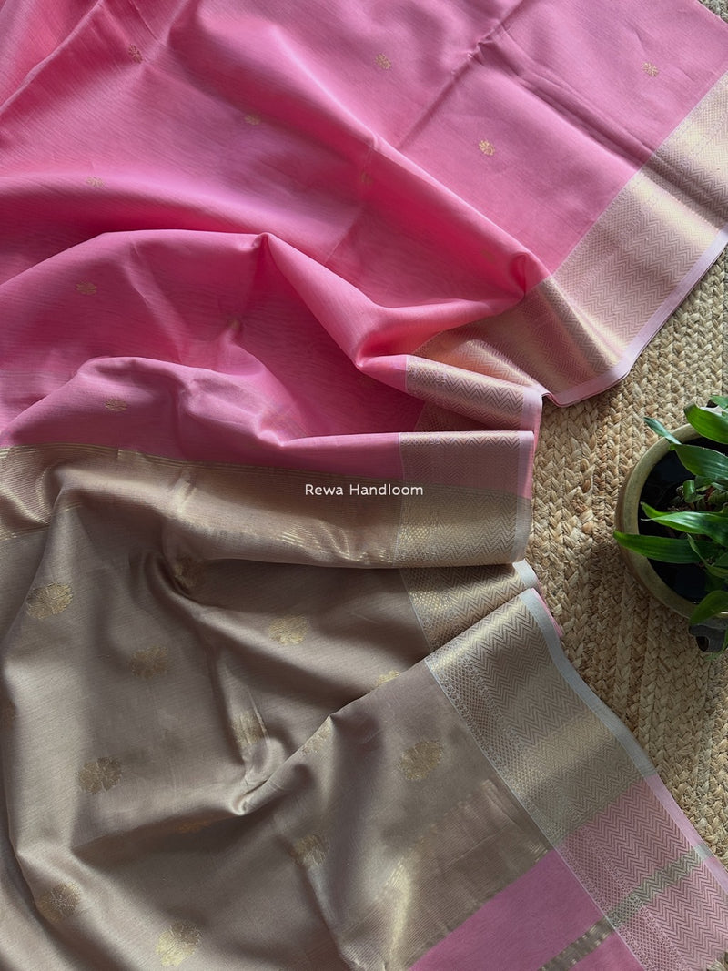 Maheshwari Pink Lotus Butta Saree LBS057