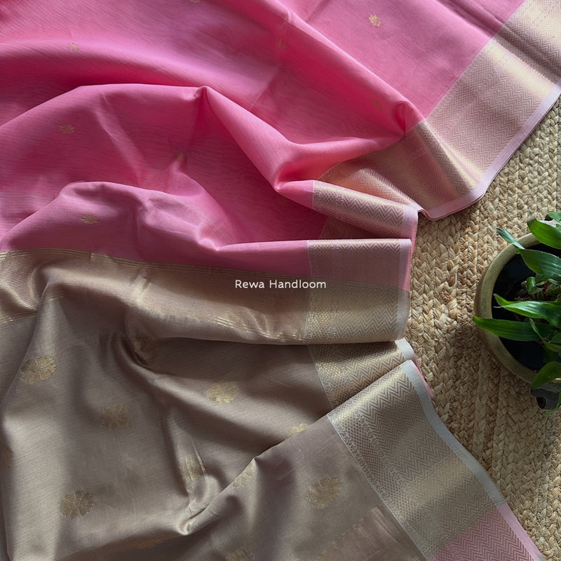 Maheshwari Pink Lotus Butta Saree LBS057