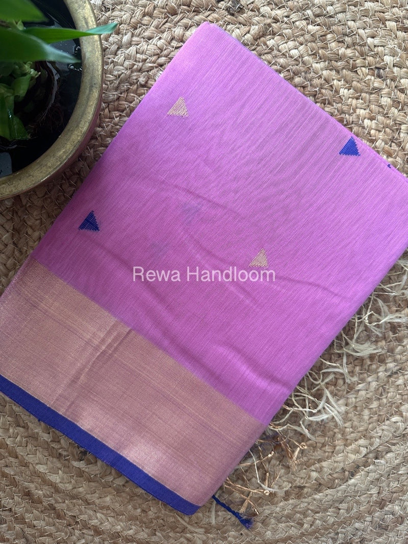 Lavender Zari Butti Maheshwari Saree SB0126