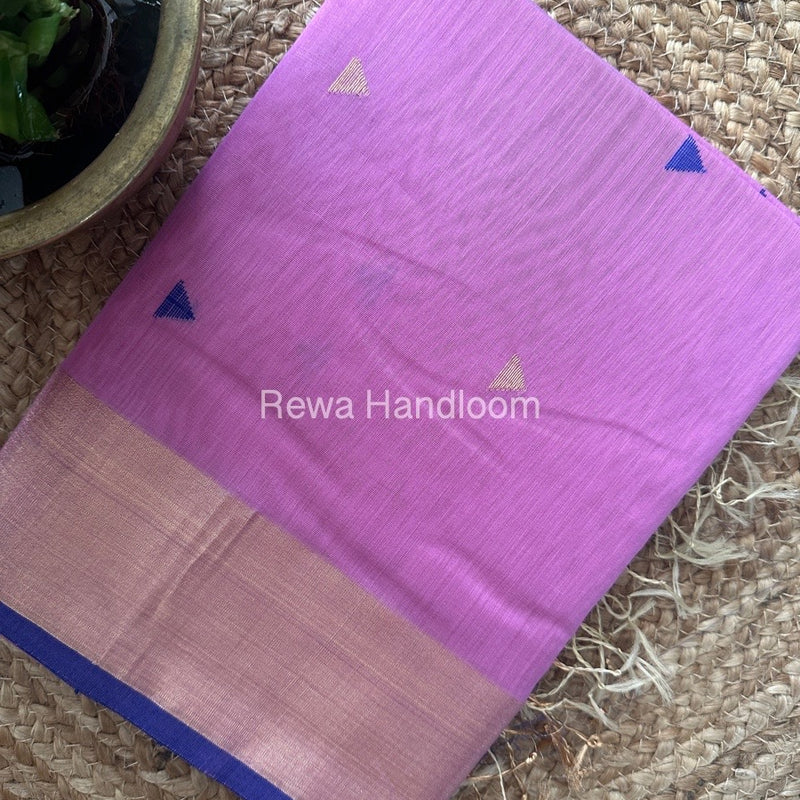 Lavender Zari Butti Maheshwari Saree SB0126