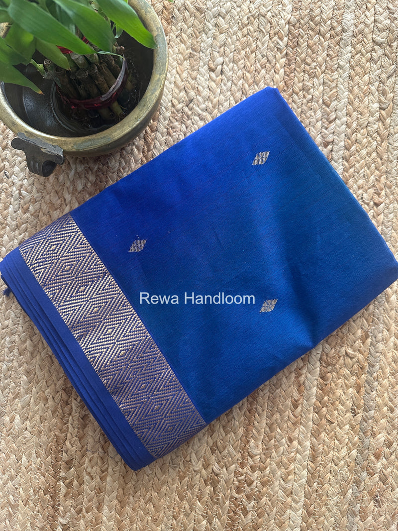 Maheshwari Blue Diamond Shaded Butti Saree DBSS022