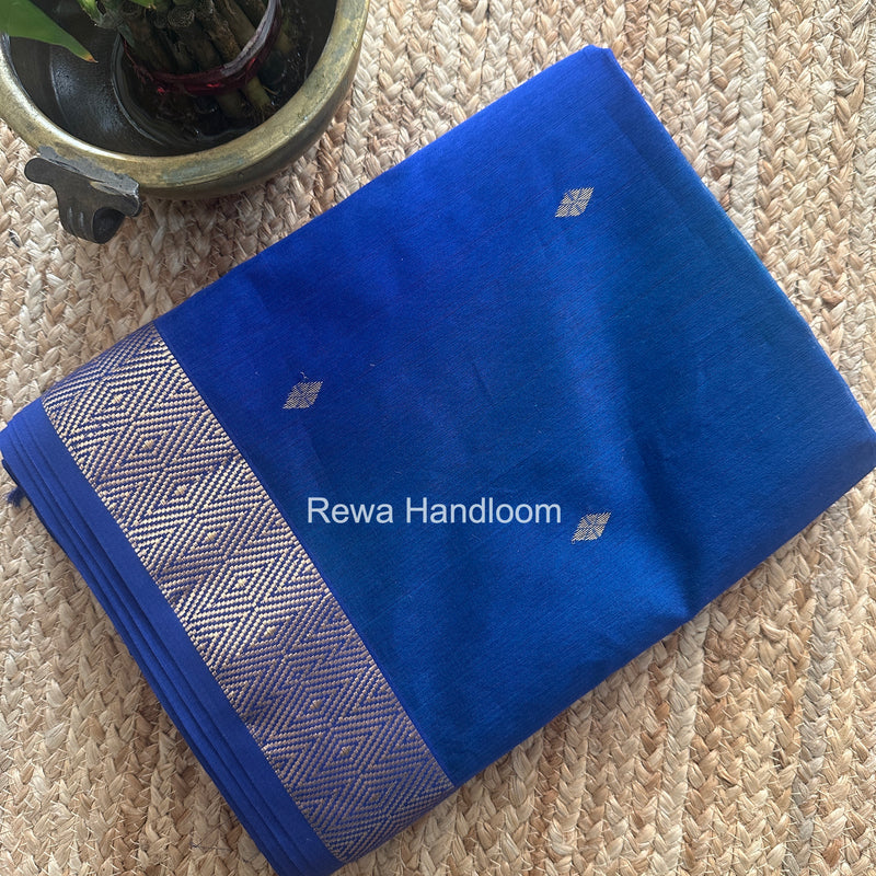 Maheshwari Blue Diamond Shaded Butti Saree DBSS022