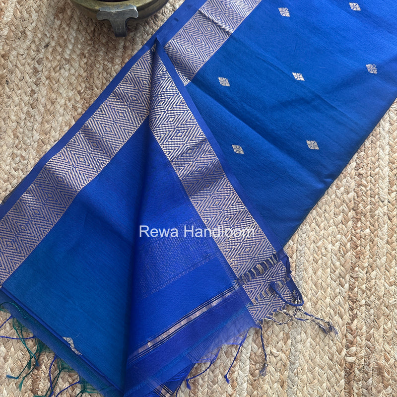 Maheshwari Blue Diamond Shaded Butti Saree DBSS022
