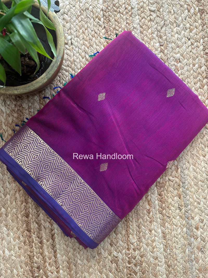 Maheshwari Purple Diamond Shaded Butti Saree DBSS021