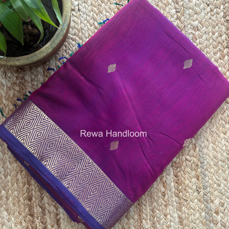 Maheshwari Purple Diamond Shaded Butti Saree DBSS021