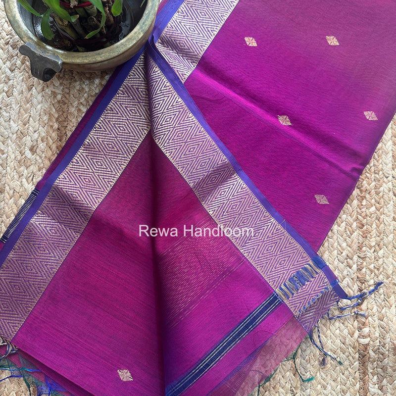 Maheshwari Purple Diamond Shaded Butti Saree DBSS021