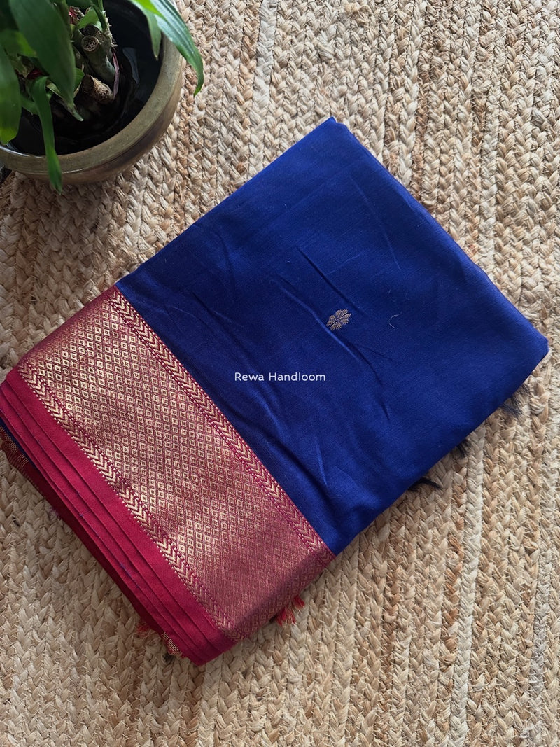 Maheshwari Blue Lotus Butta Saree LBS061
