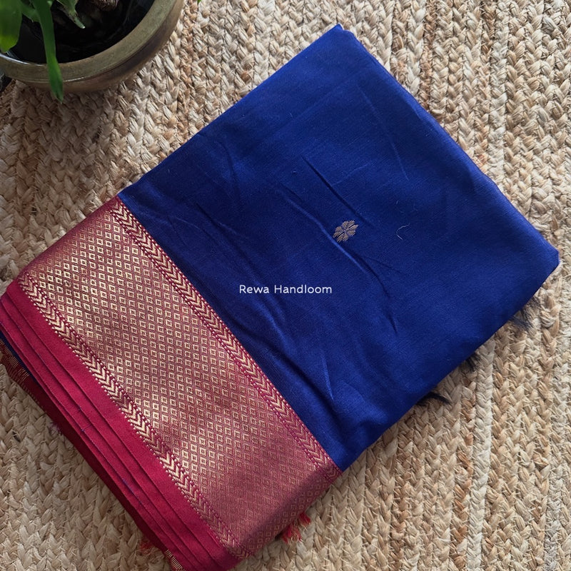 Maheshwari Blue Lotus Butta Saree LBS061