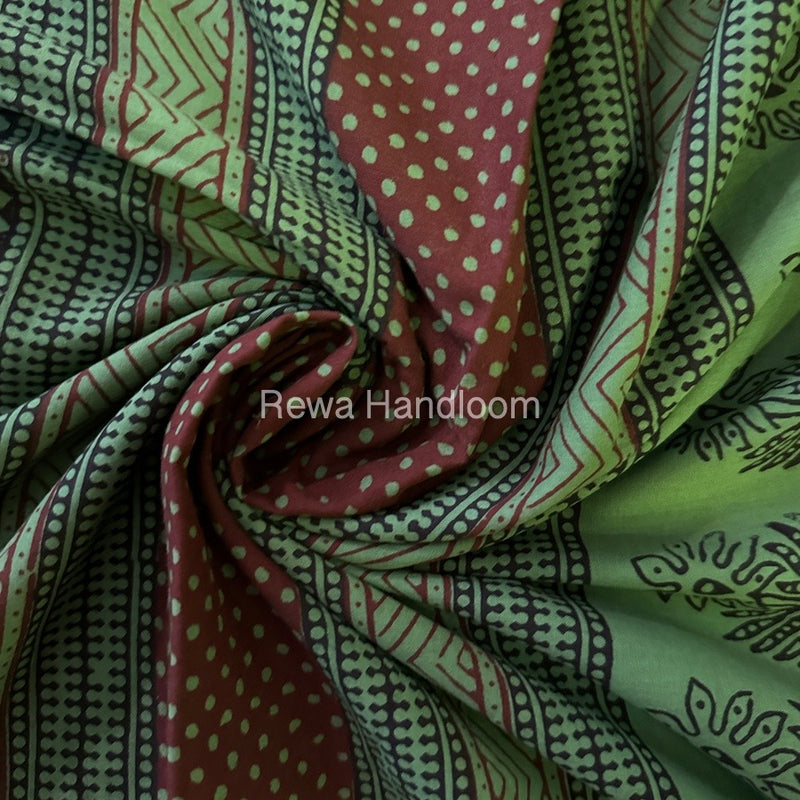 Maroon Bagh Print Cotton Saree NCBP34