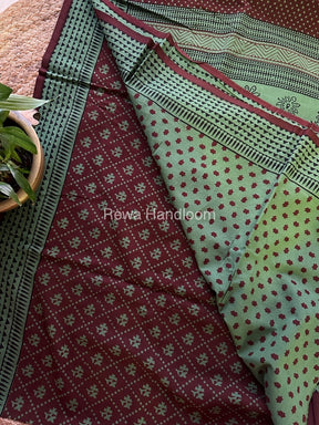 Maroon Bagh Print Cotton Saree NCBP99