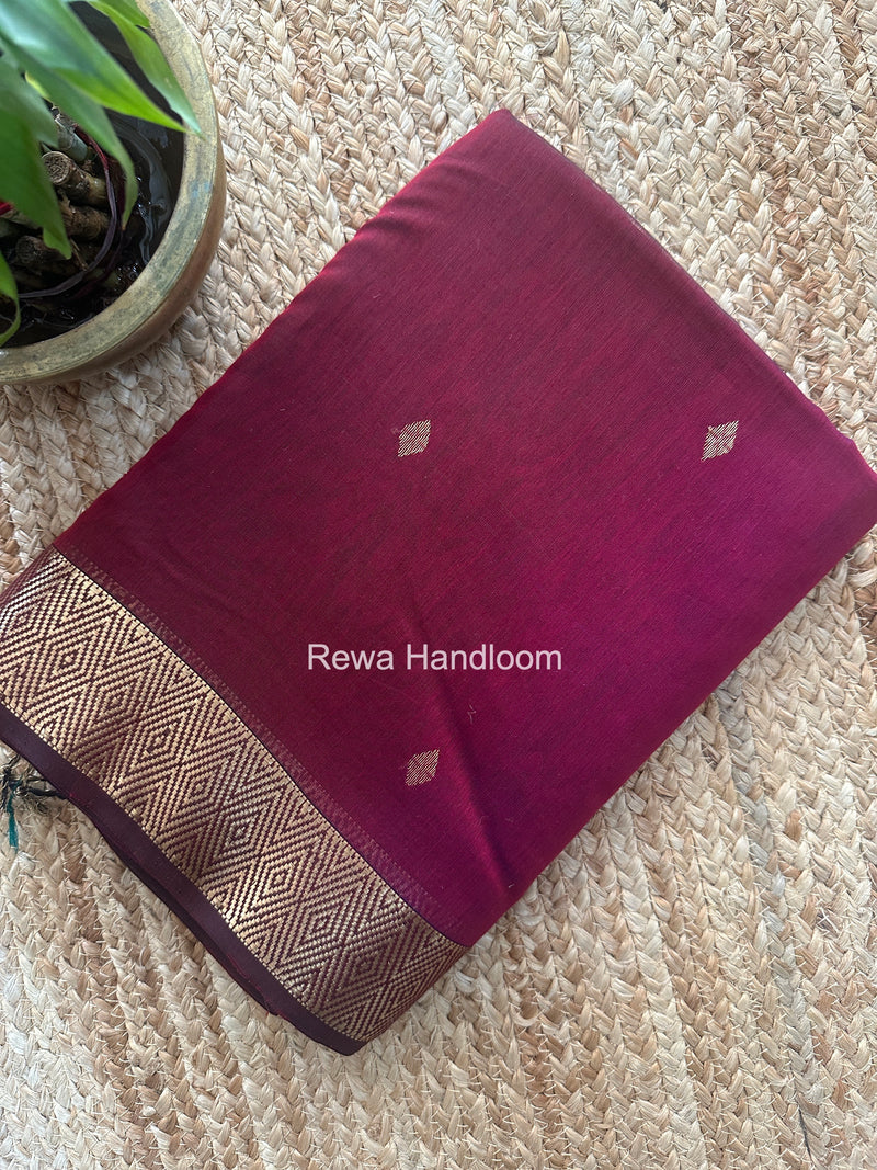 Maheshwari Magenta Diamond Shaded Butti Saree DBSS017