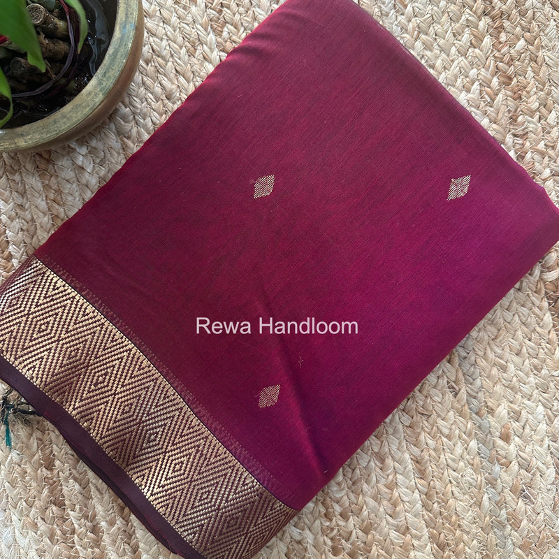 Maheshwari Magenta Diamond Shaded Butti Saree DBSS017