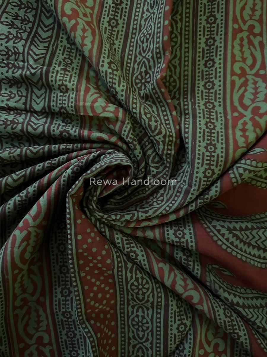 Maroon Bagh Print Cotton Saree NCBP31