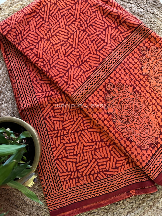 Bagh Print Cotton Saree