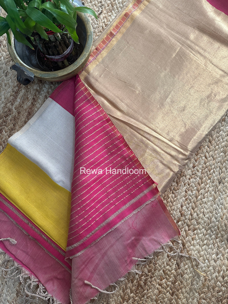 Exclusive Maheshwari Multicolor Four Paddle Weaving Saree FPS013
