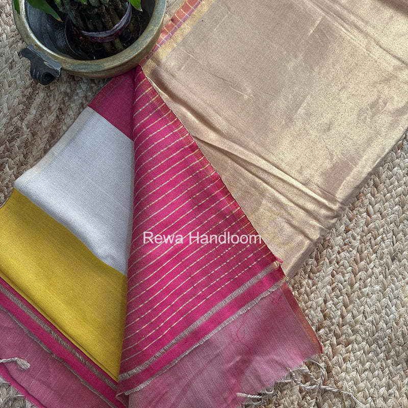 Exclusive Maheshwari Multicolor Four Paddle Weaving Saree FPS013