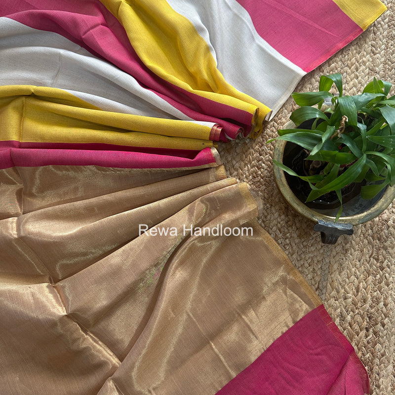 Exclusive Maheshwari Multicolor Four Paddle Weaving Saree FPS013