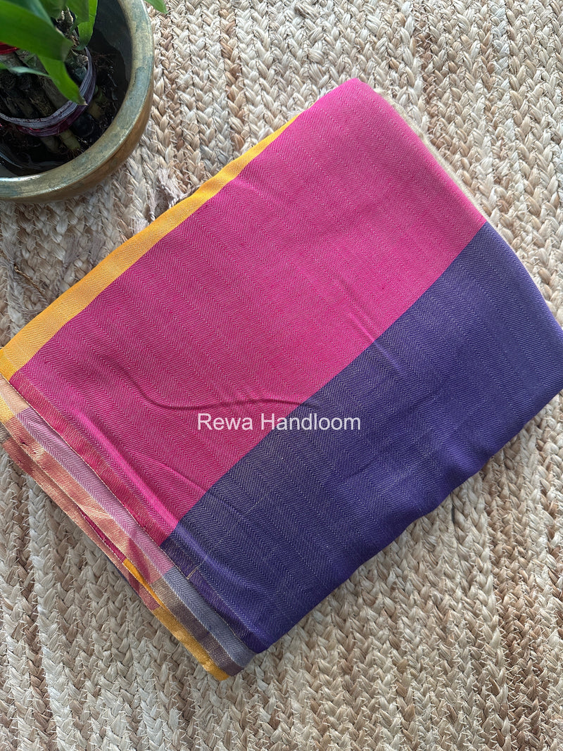 Exclusive Maheshwari Multicolor Four Paddle Weaving Saree FPS015
